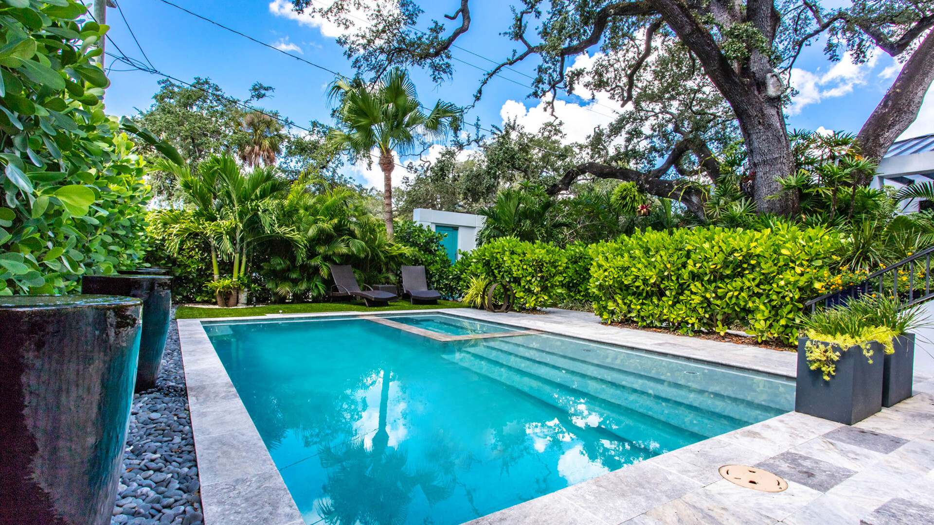 Luxury custom home featuring an infinity pool and hot tub, St. Petersburg FL